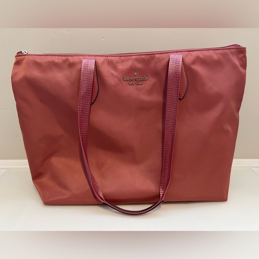 Kate Spade Packable Nylon Tote Handbag Purse - Pink - Tote Only, No Pouch